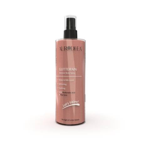 GLITTERAIN - Golden Shimmer Body Spray (Parfum de monoï et de lait) - 150 ml Enrichi en Acide hyaluronique et en Aloe vera Cod.: SOL21