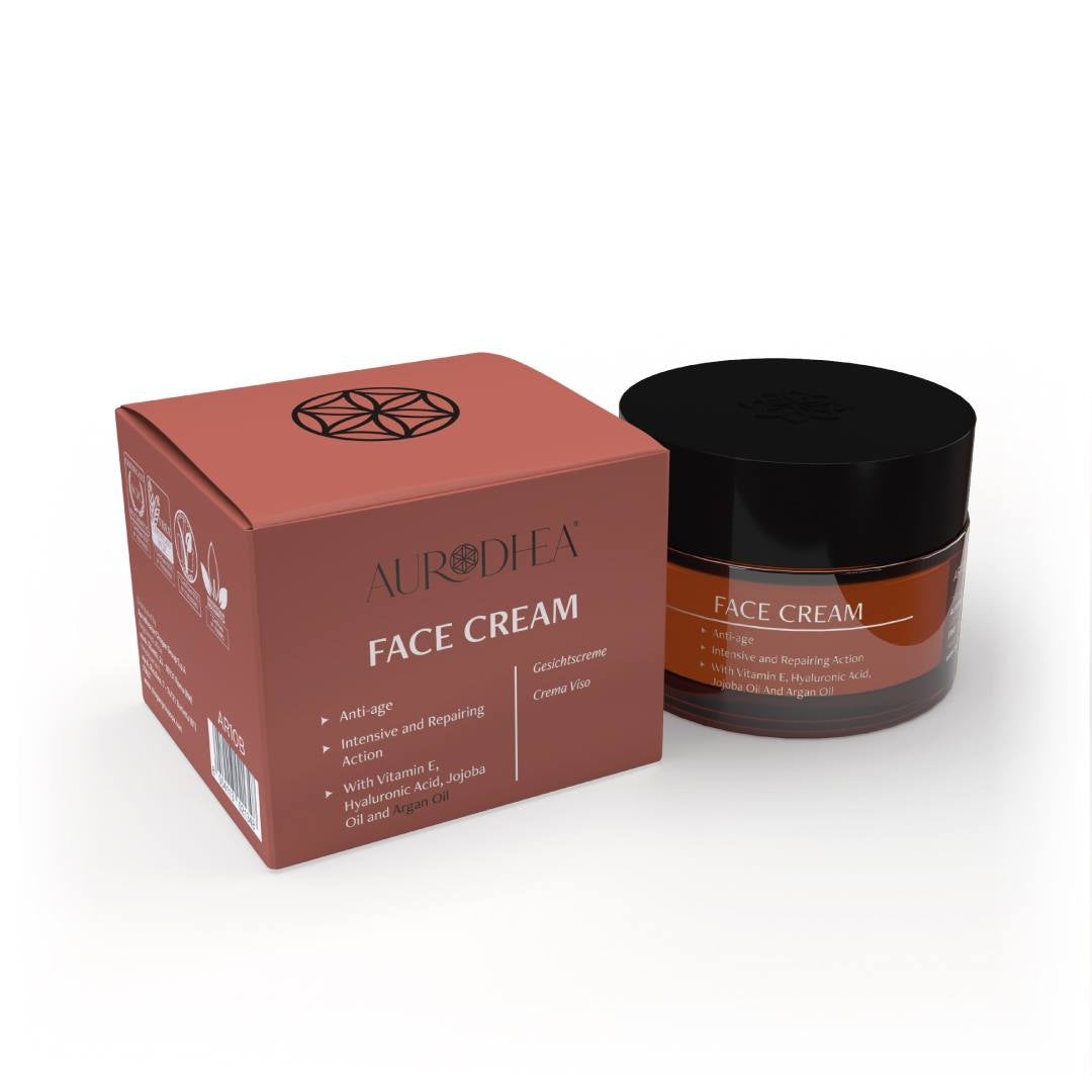 Crème visage à l’huile d’Argan - 50 ml Enrichie en acide hyaluronique, vitamine E et huile de Jojoba Cod.: AR10B