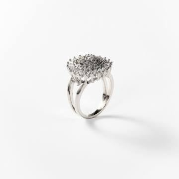 Bague tourbillon brillante en métal rhodié Cod.: BIGAS036