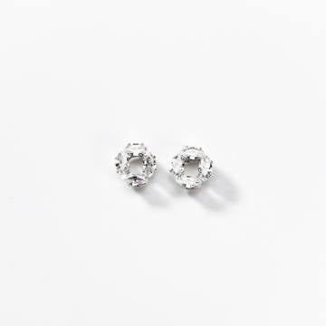 Parure Cercles d'ovales brillants en métal rhodié Cod.: BIGCD039
