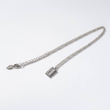 Parure Rectangles précieux en métal rhodié Cod.: BIGCD046