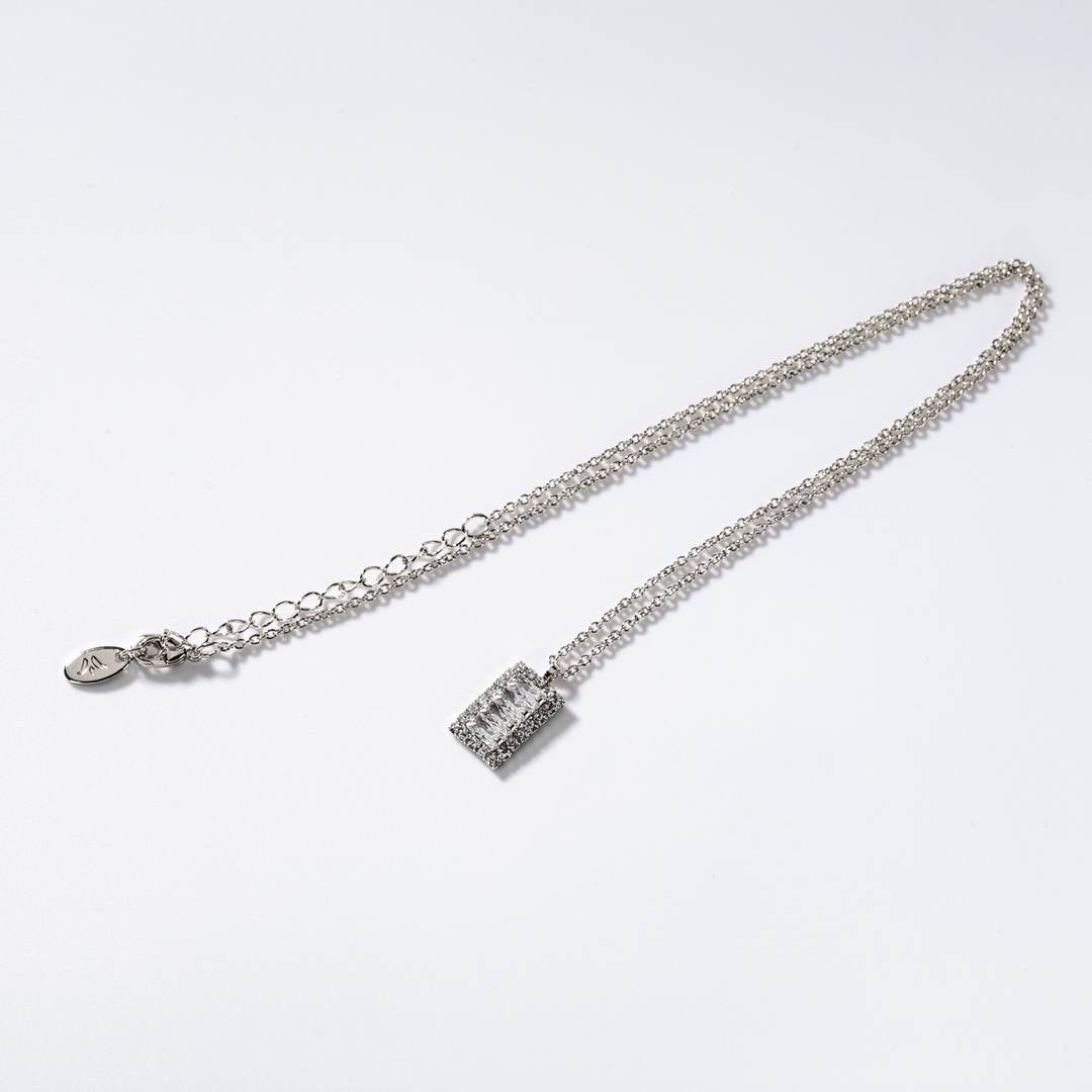 Collier « Rectangles précieux » en métal rhodié Cod.: BIGCD046A