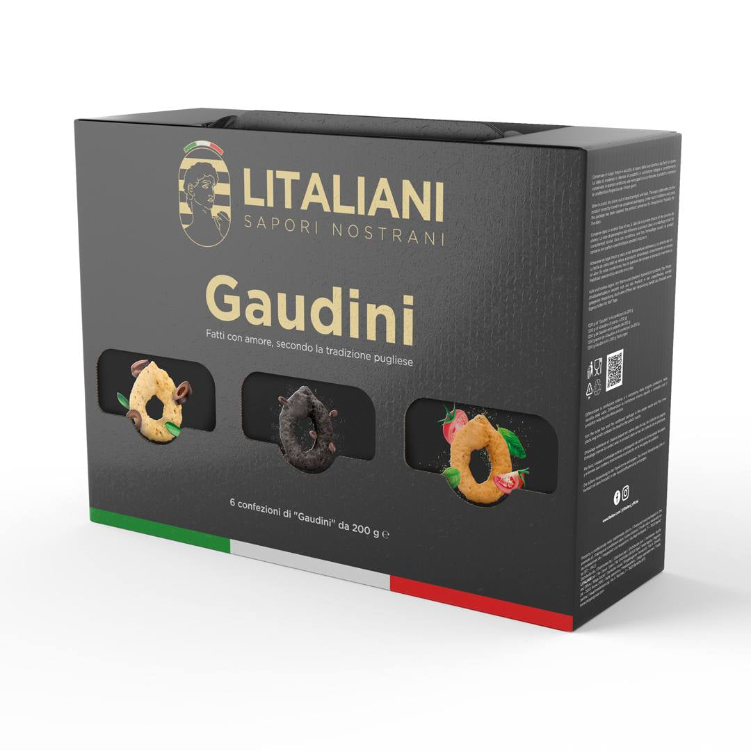 Box Gaudini – 6 paquets de Taralli 1200 g (6 confezioni da 200g) Cod.: LIT0049