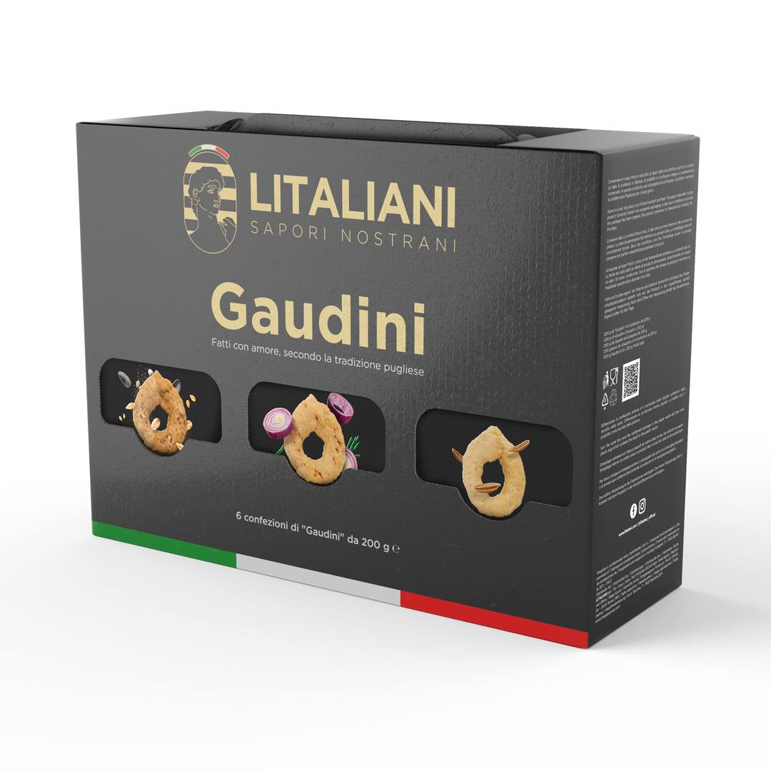 Box Gaudini – 6 paquets de Taralli 1200 g (6 confezioni da 200g) Cod.: LIT0050