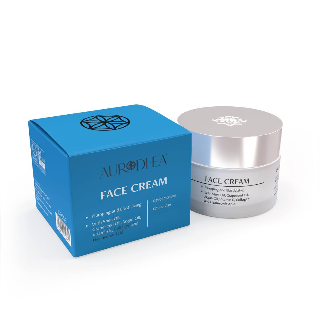 Crème visage au Collagène et à l’Acide hyaluronique - 50 ml Enrichie en huile de pépins de raisin, huile d'argan, huile de karité et vitamine E Cod.: CR05B